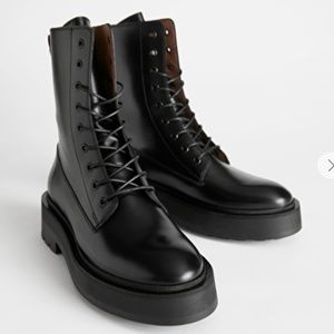 Chunky Platform leather boots